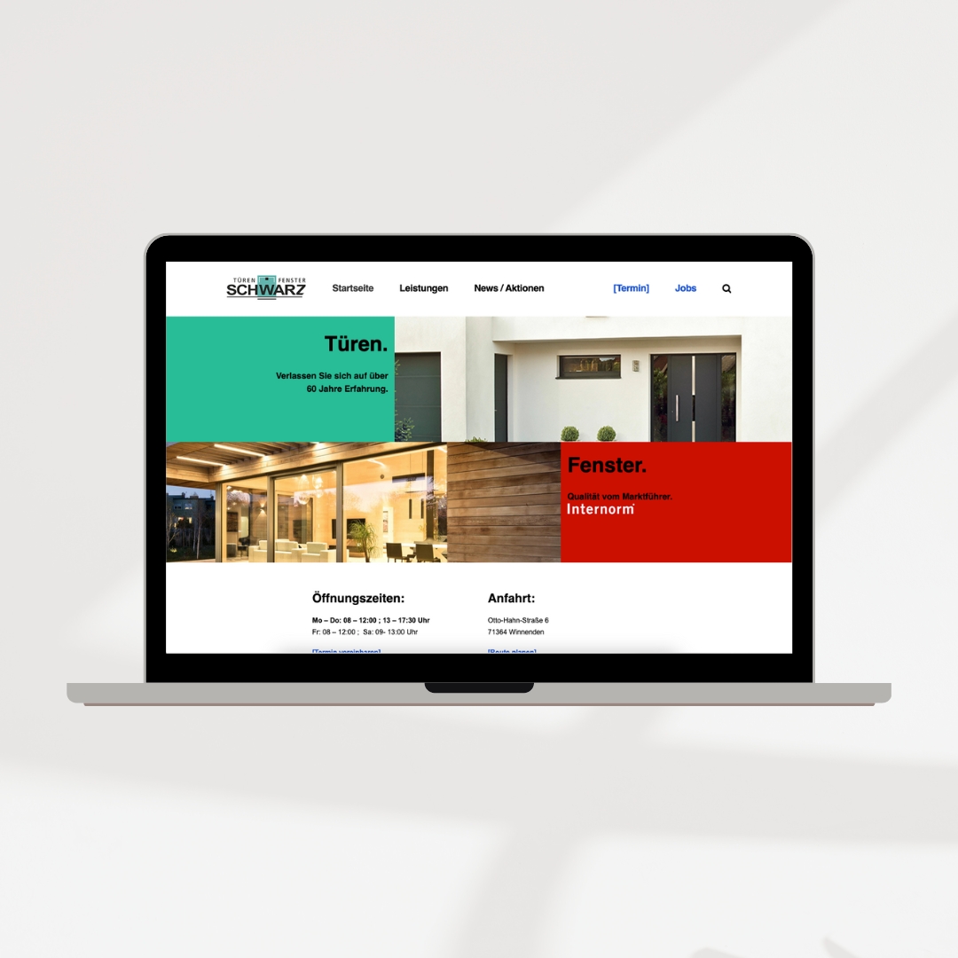Resch & Partner Internetagentur Rems-Murr-Kreis, Projekt: Schwarz Türen & Fenster, Website Relaunch - digital