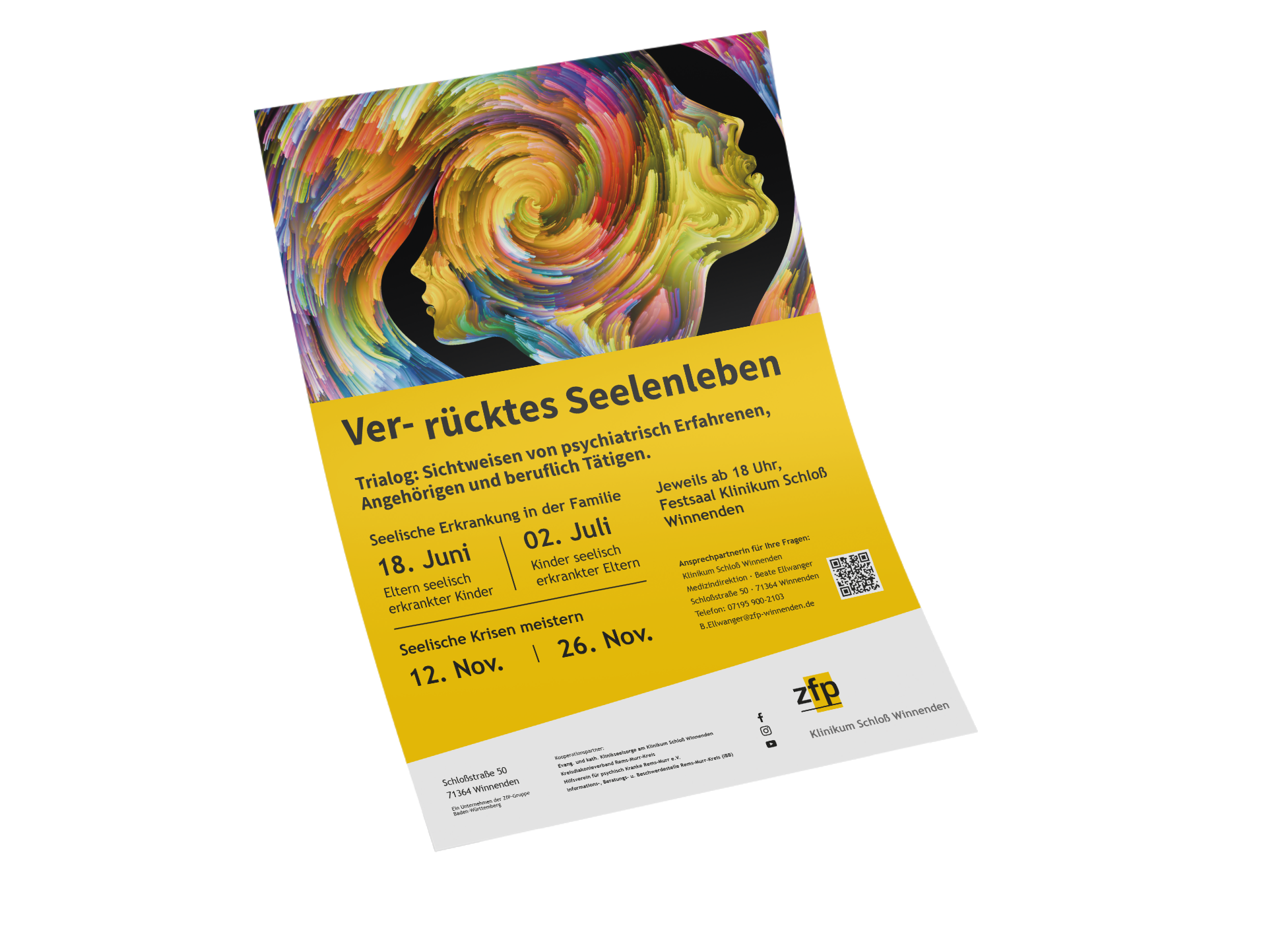 Zfp Social Media Flyer – Mockup Mockup mit Flyer, den wir für Zfp gestaltet haben.